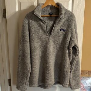 Patagonia Light Gray High-Pile Fleece Quarter-Zip Pullover
